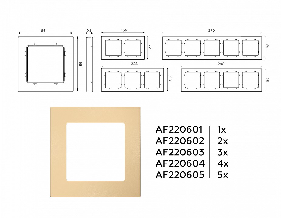 Рамка на 1 пост ambrella volt alfa af220601
