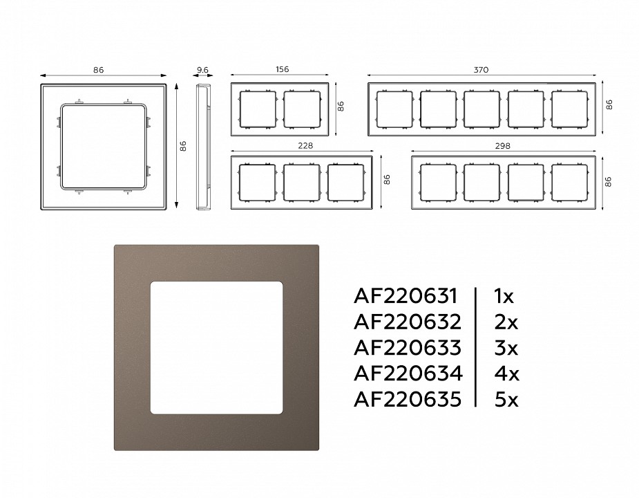 Рамка на 5 постов ambrella volt alfa af220635