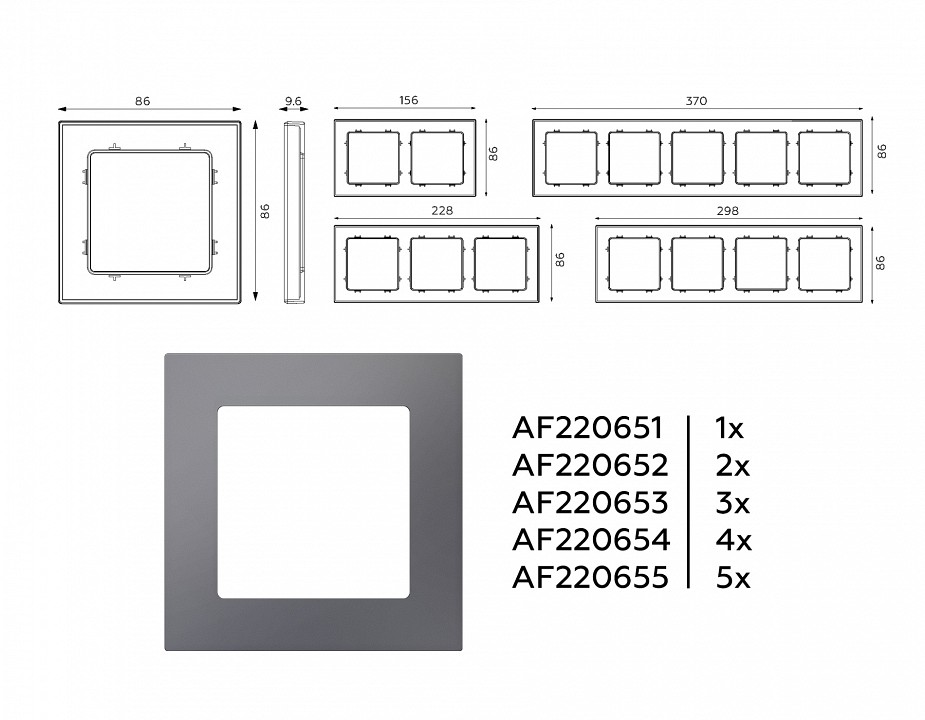 Рамка на 2 поста ambrella volt alfa af220652