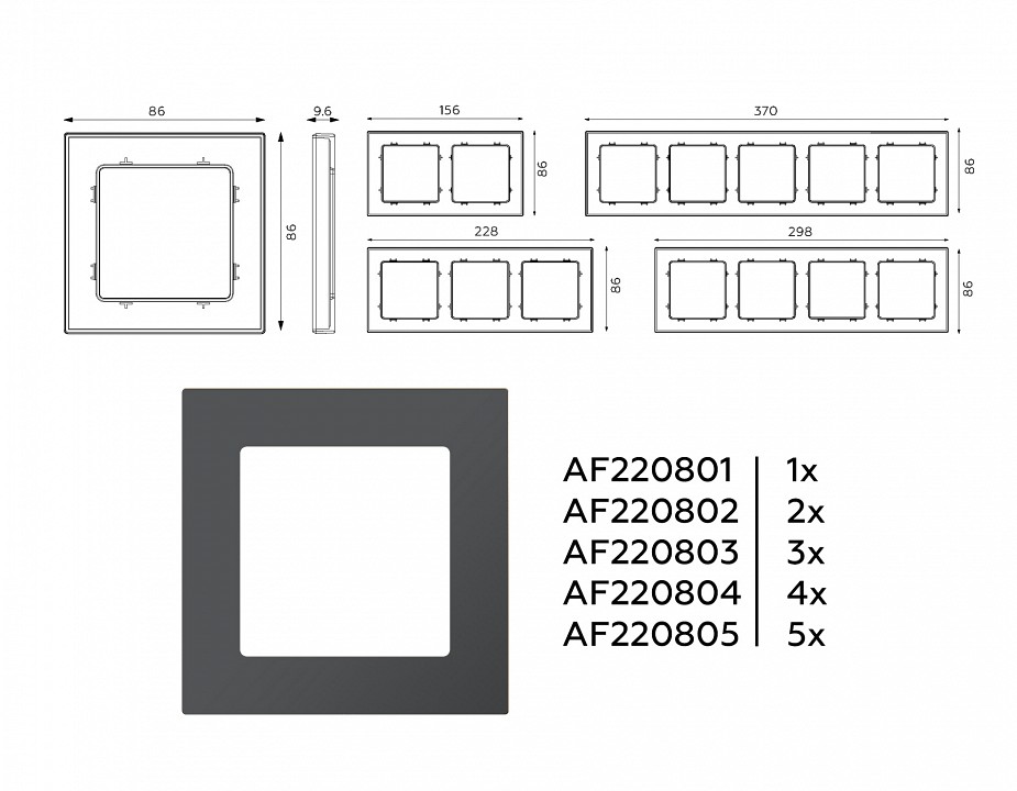 Рамка на 4 поста ambrella volt alfa af220804