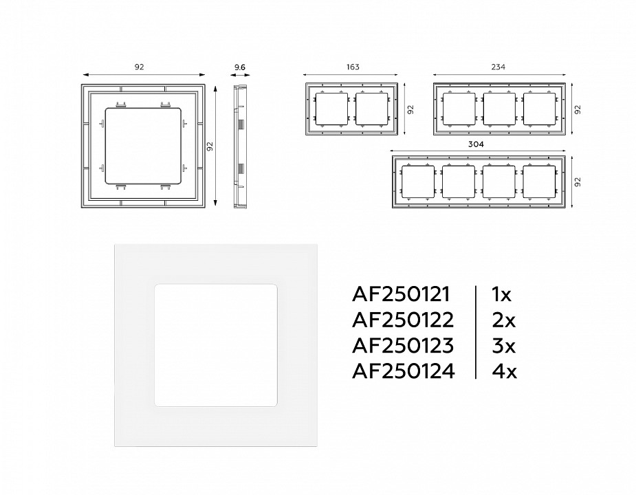 Рамка на 1 пост ambrella volt alfa af250121