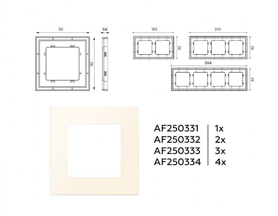 Рамка на 4 поста ambrella volt alfa af250334