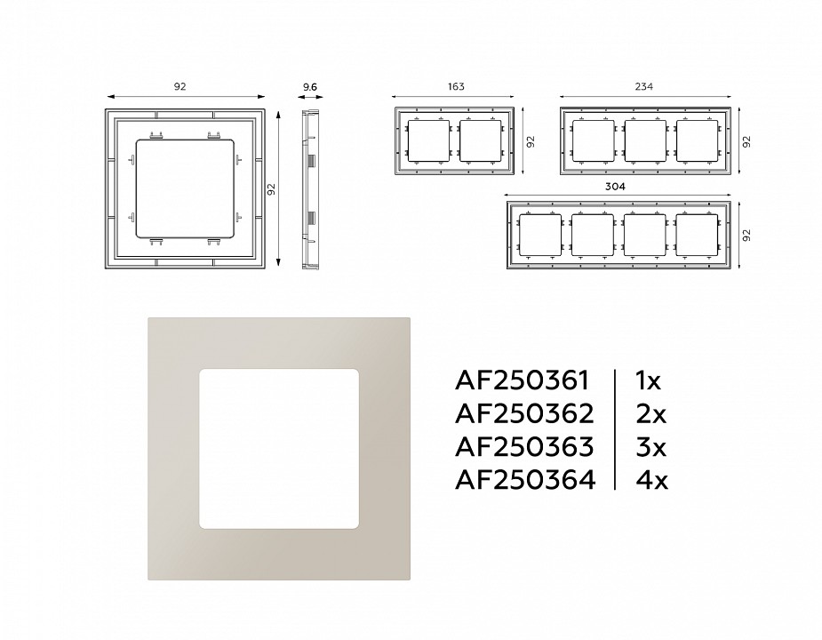 Рамка на 1 пост ambrella volt alfa af250361