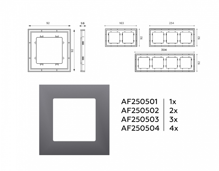 Рамка на 2 поста ambrella volt alfa af250502