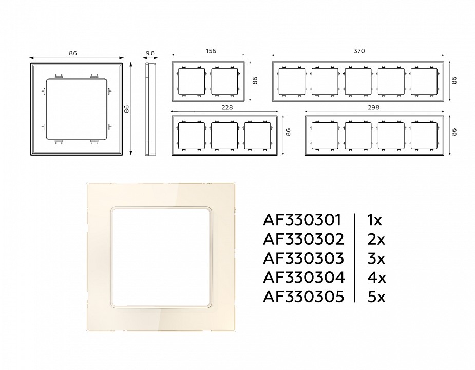 Рамка на 1 пост ambrella volt alfa af330301