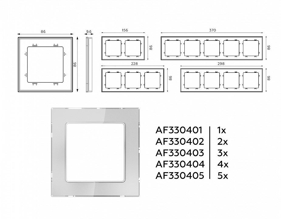 Рамка на 3 поста ambrella volt alfa af330403