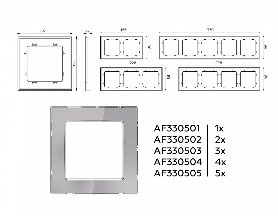 Рамка на 3 поста ambrella volt alfa af330503