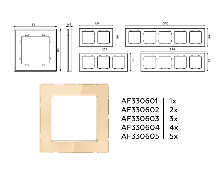 Рамка на 4 поста ambrella volt alfa af330604