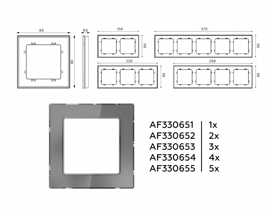 Рамка на 2 поста ambrella volt alfa af330652