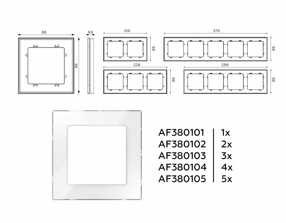Рамка на 3 поста ambrella volt alfa af380103
