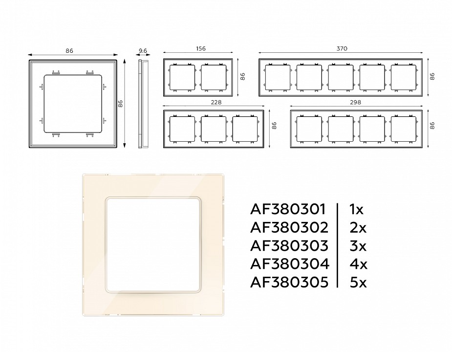 Рамка на 1 пост ambrella volt alfa af380301