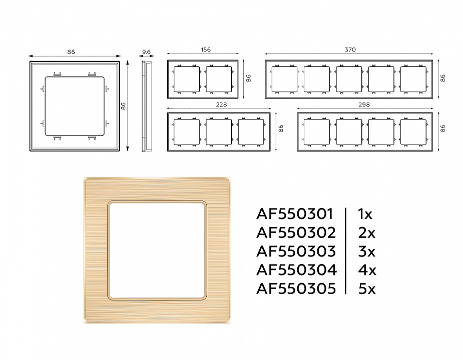 Рамка на 2 поста ambrella volt alfa af550302