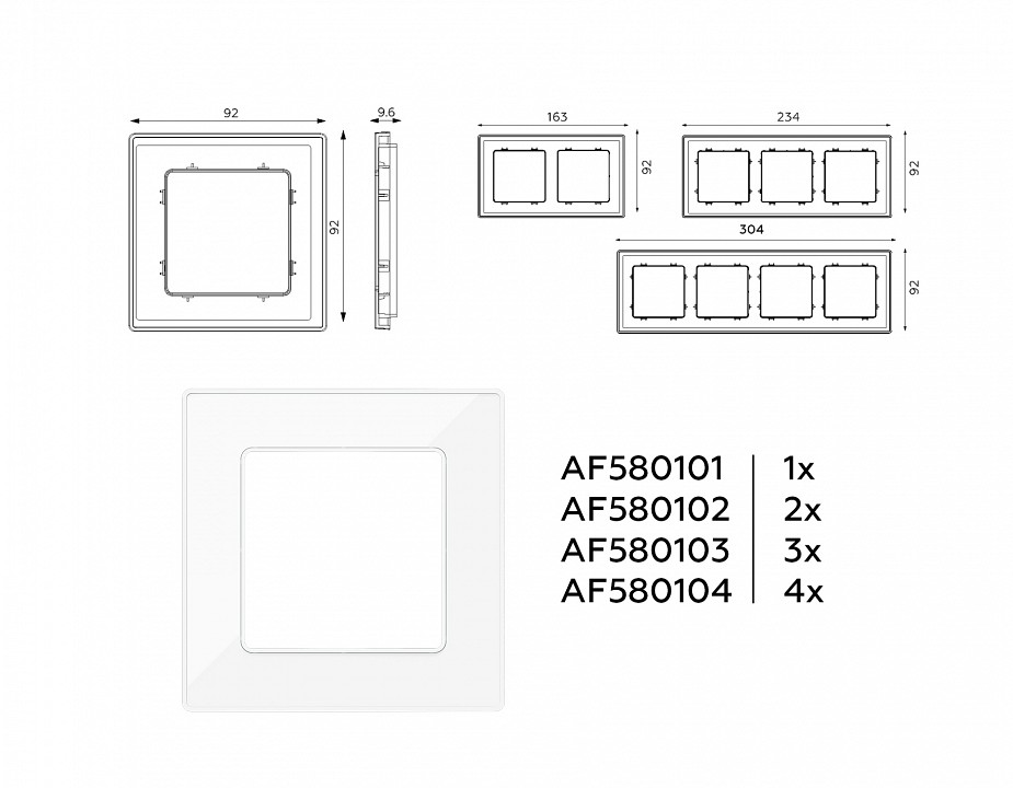 Рамка на 1 пост ambrella volt alfa af580101