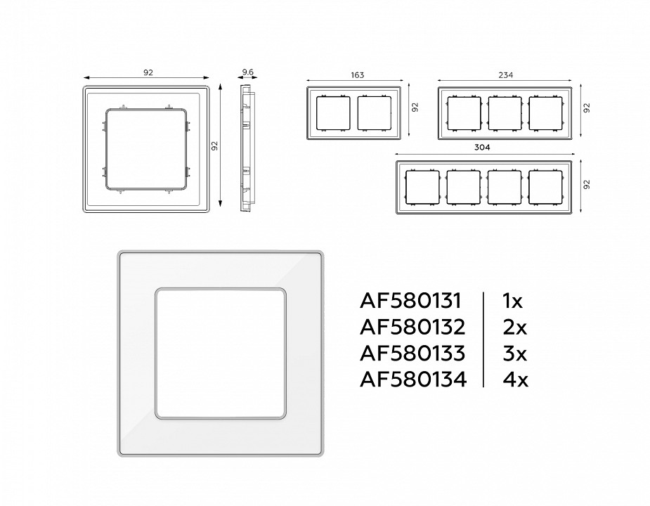 Рамка на 1 пост ambrella volt alfa af580131
