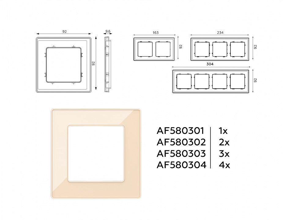 Рамка на 1 пост ambrella volt alfa af580301