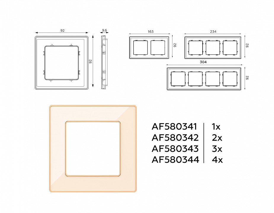 Рамка на 2 поста ambrella volt alfa af580342