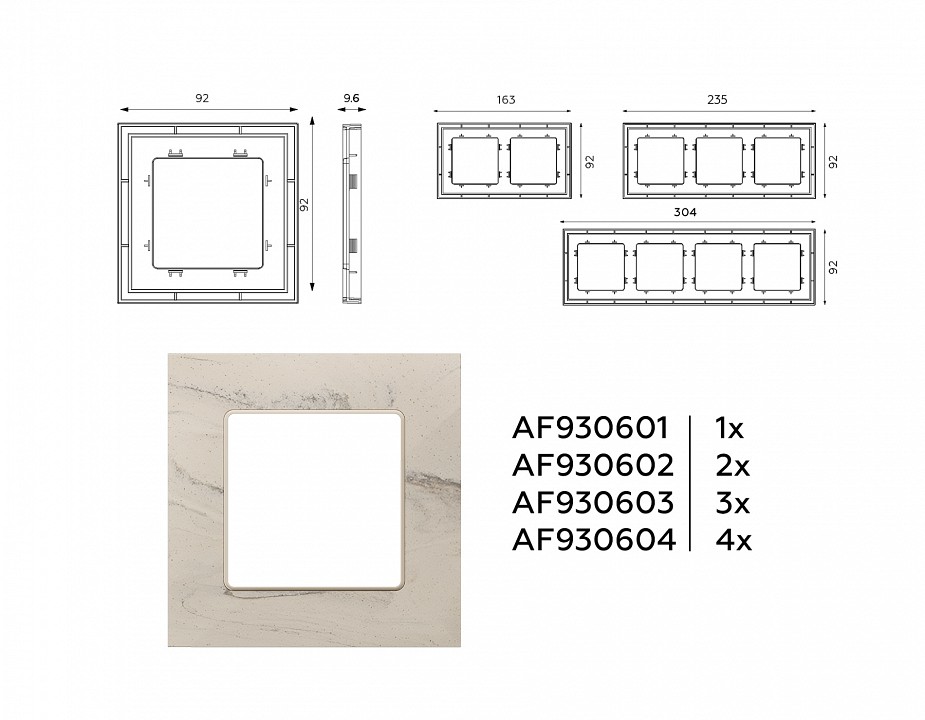 Рамка на 1 пост ambrella volt alfa af930601