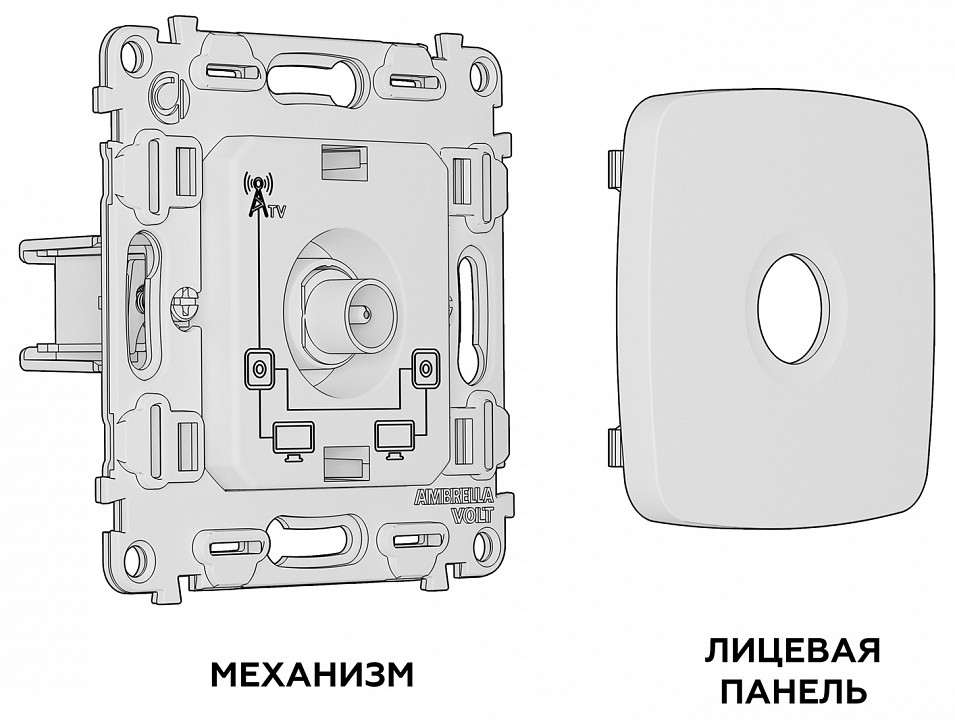 Тв-розетка без рамки ambrella volt omega mo113030