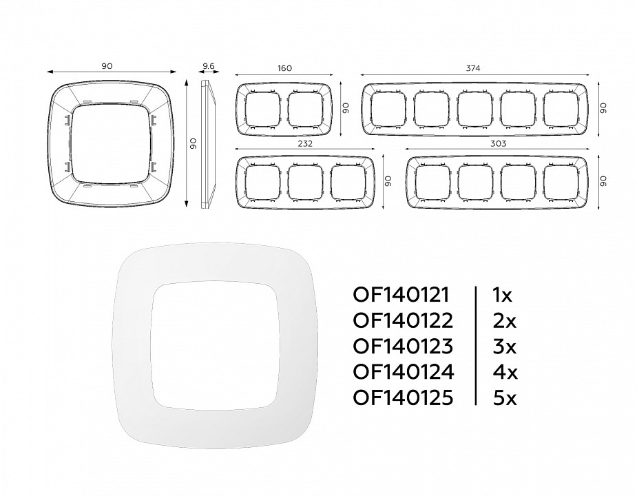 Рамка на 1 пост ambrella volt omega of140121