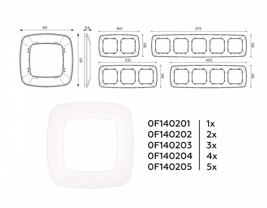 Рамка на 1 пост ambrella volt omega of140201