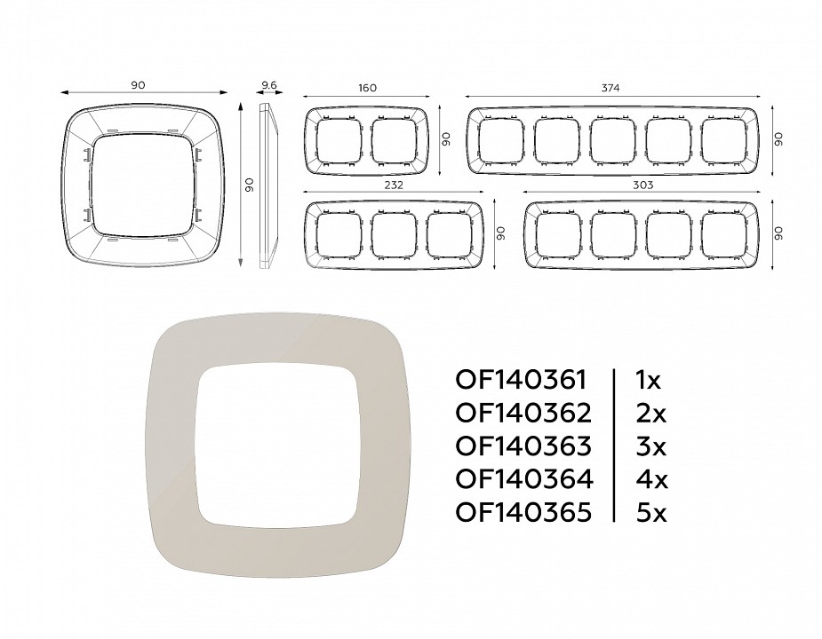 Рамка на 1 пост ambrella volt omega of140361