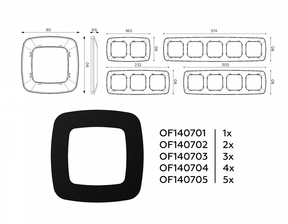 Рамка на 3 поста ambrella volt omega of140703