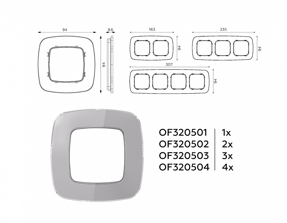 Рамка на 3 поста ambrella volt omega of320503