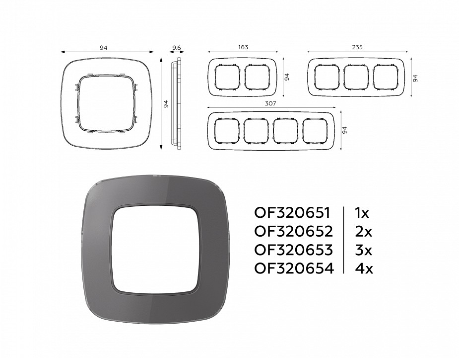 Рамка на 2 поста ambrella volt omega of320652