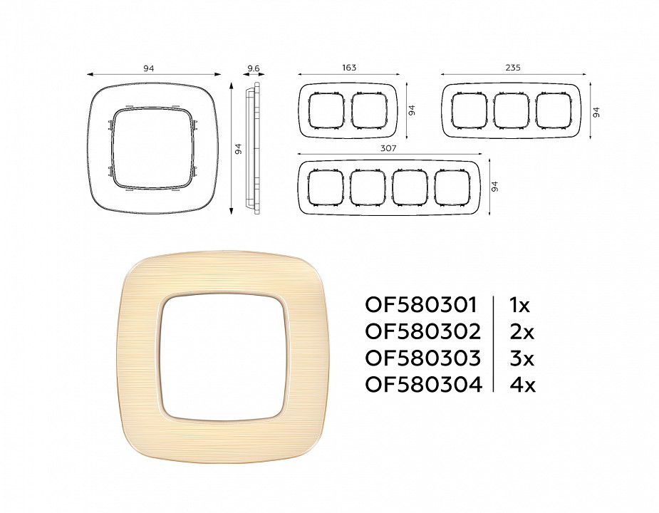 Рамка на 1 пост ambrella volt omega of580301