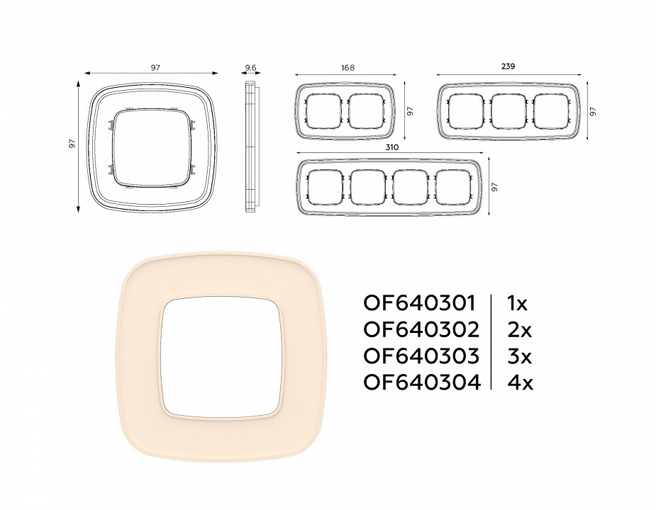 Рамка на 2 поста ambrella volt omega of640302
