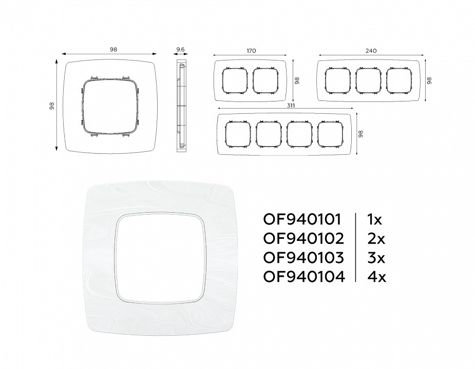 Рамка на 3 поста ambrella volt omega of940103