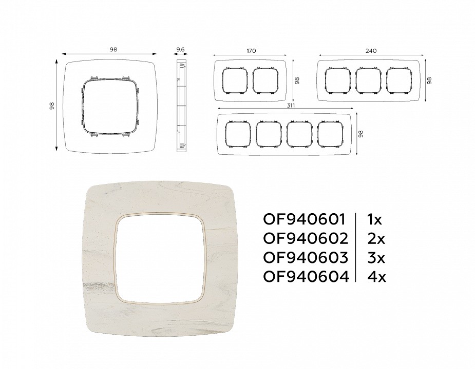 Рамка на 2 поста ambrella volt omega of940602