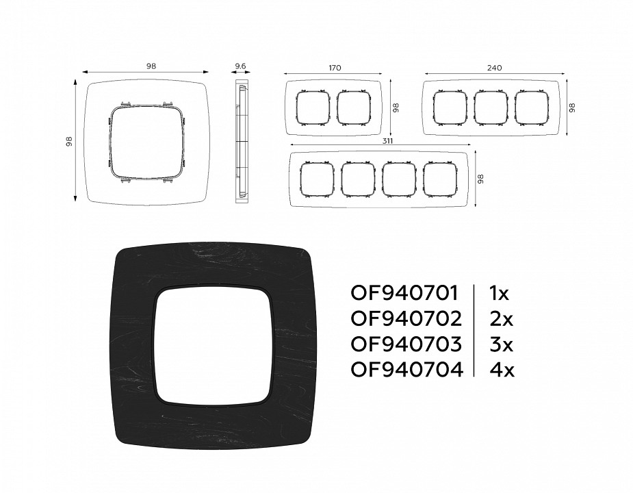 Рамка на 1 пост ambrella volt omega of940701