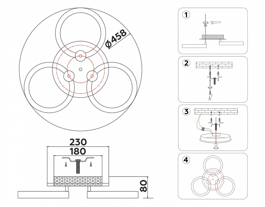 Потолочная люстра ambrella light fa fa3838