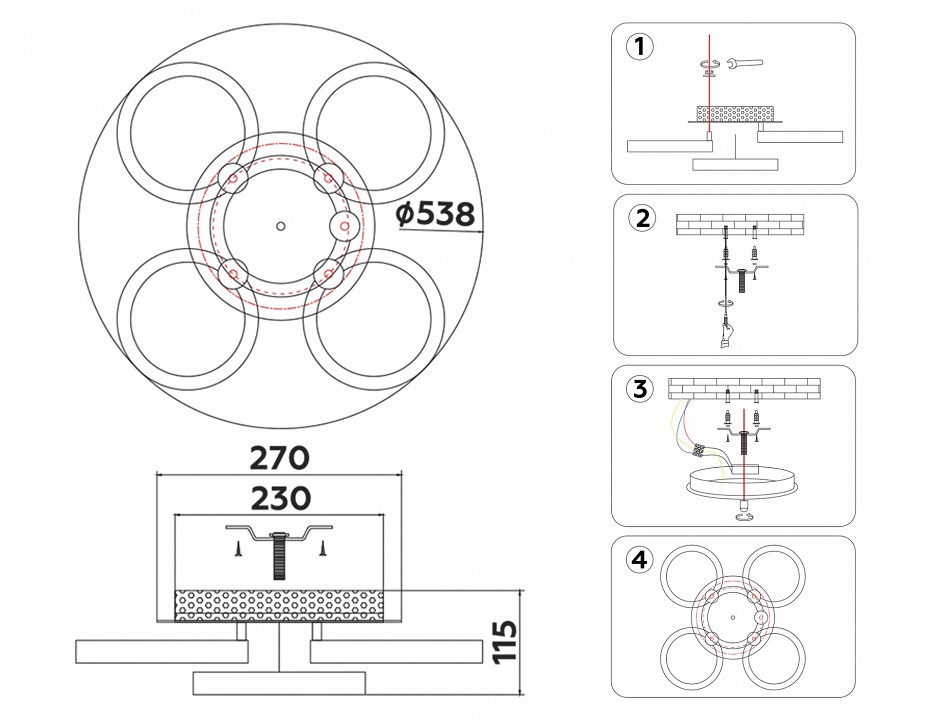 Потолочная люстра ambrella light fa fa3841