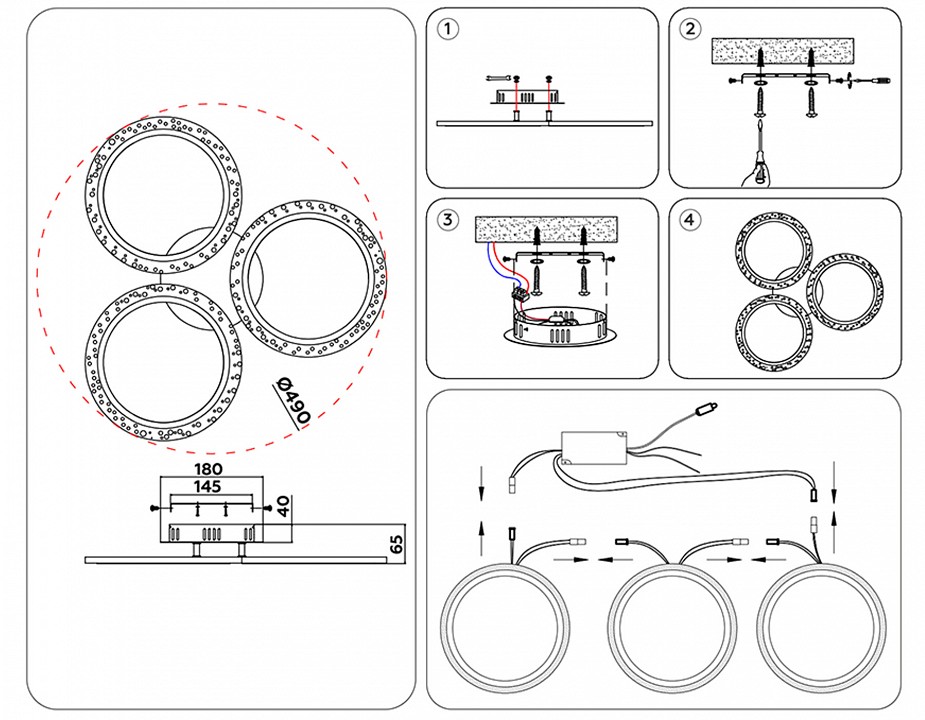Потолочная люстра ambrella light fa fa4050