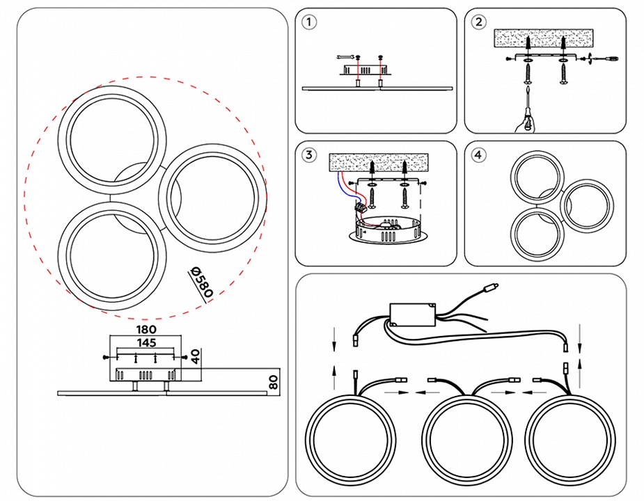 Потолочная люстра ambrella light fa fa4052