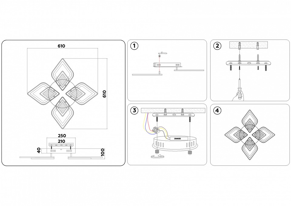Потолочная люстра ambrella light fa fa4281