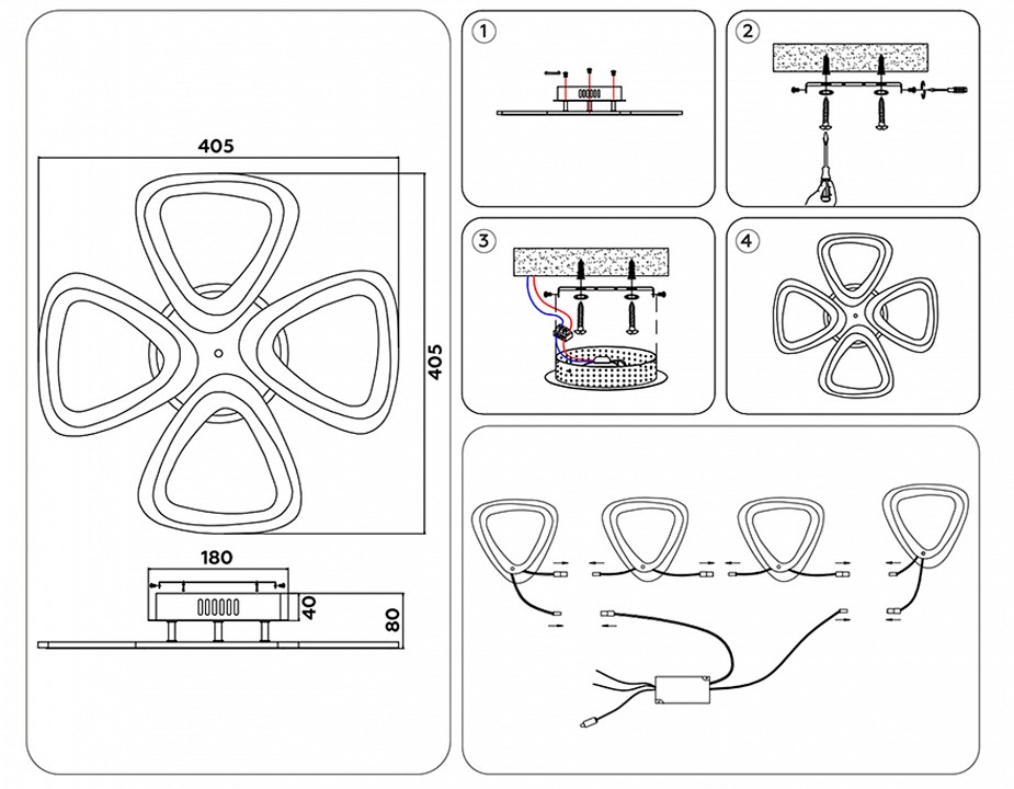 Потолочная люстра ambrella light fa fa4482