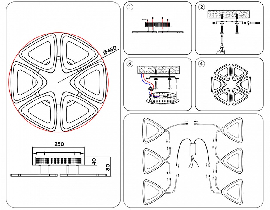 Потолочная люстра ambrella light fa fa4495