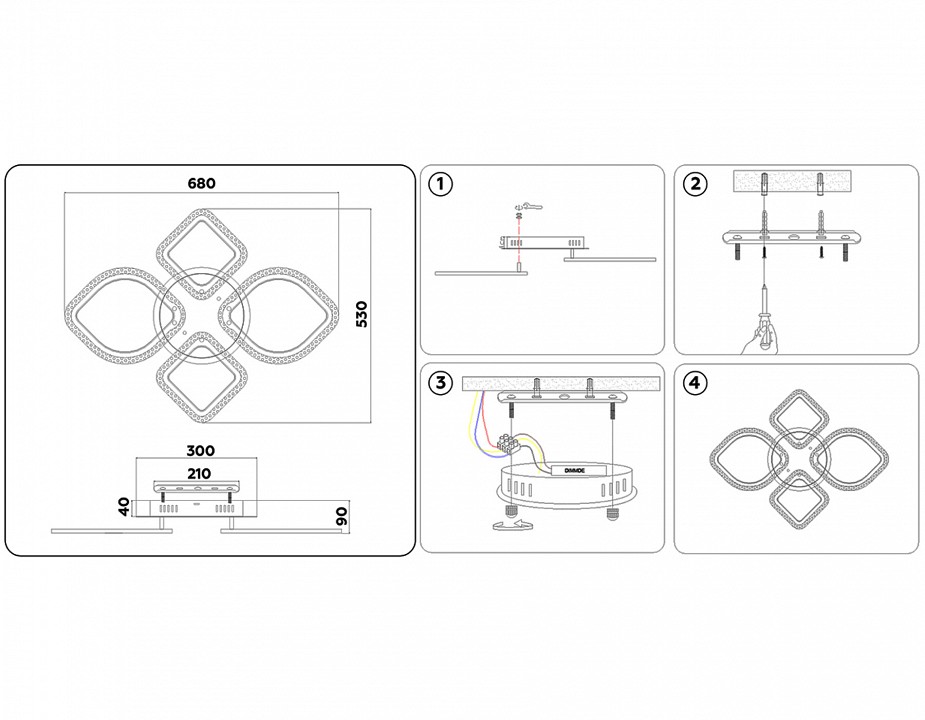 Потолочная люстра ambrella light fa fa5148
