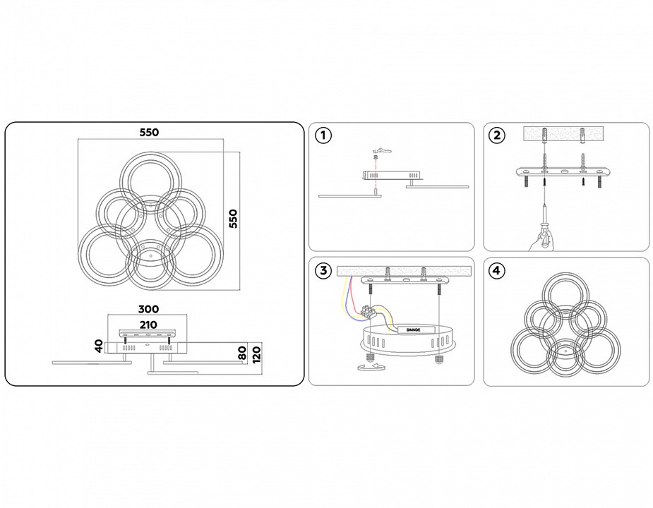 Потолочная люстра ambrella light fa fa8805