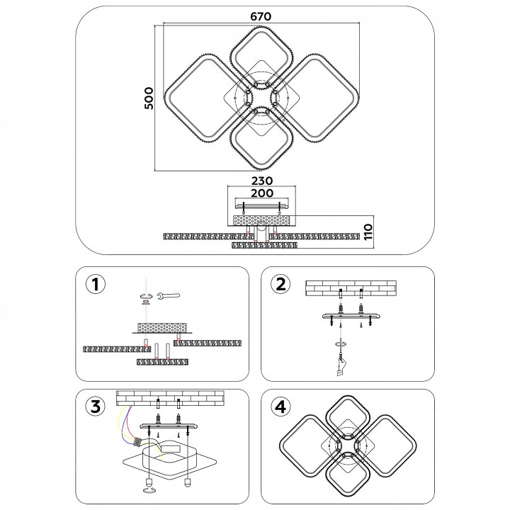 Потолочная люстра ambrella light fa fa9541