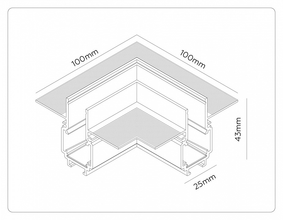 Соединитель угловой внутренний для треков встраиваемых ambrella light track system gl1971