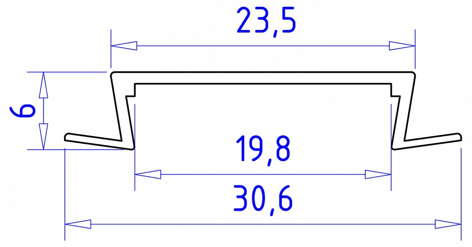Профиль встраиваемый ambrella light gp gp1100al