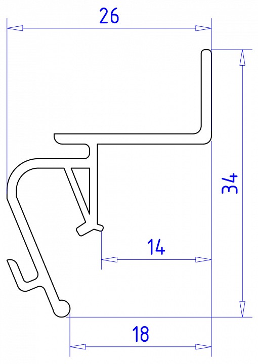 Профиль для контурной подсветки натяжного потолка ambrella light gp gp4100bk