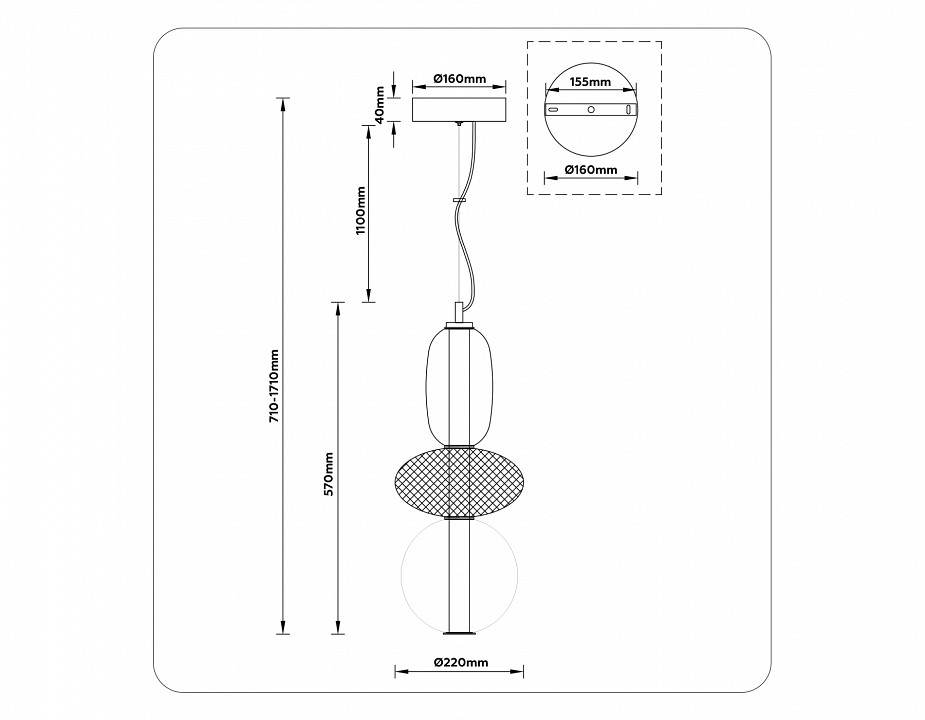 Подвесной светильник ambrella light lh lh11008