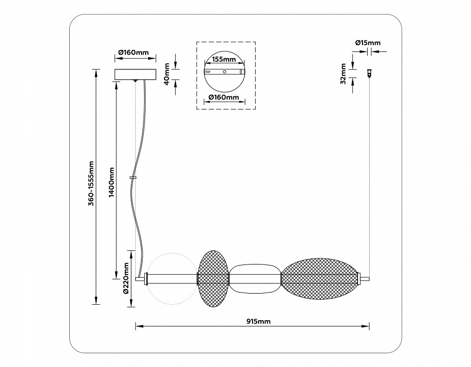 Подвесной светильник ambrella light lh lh11010