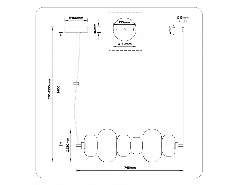 Подвесной светильник ambrella light lh lh11071