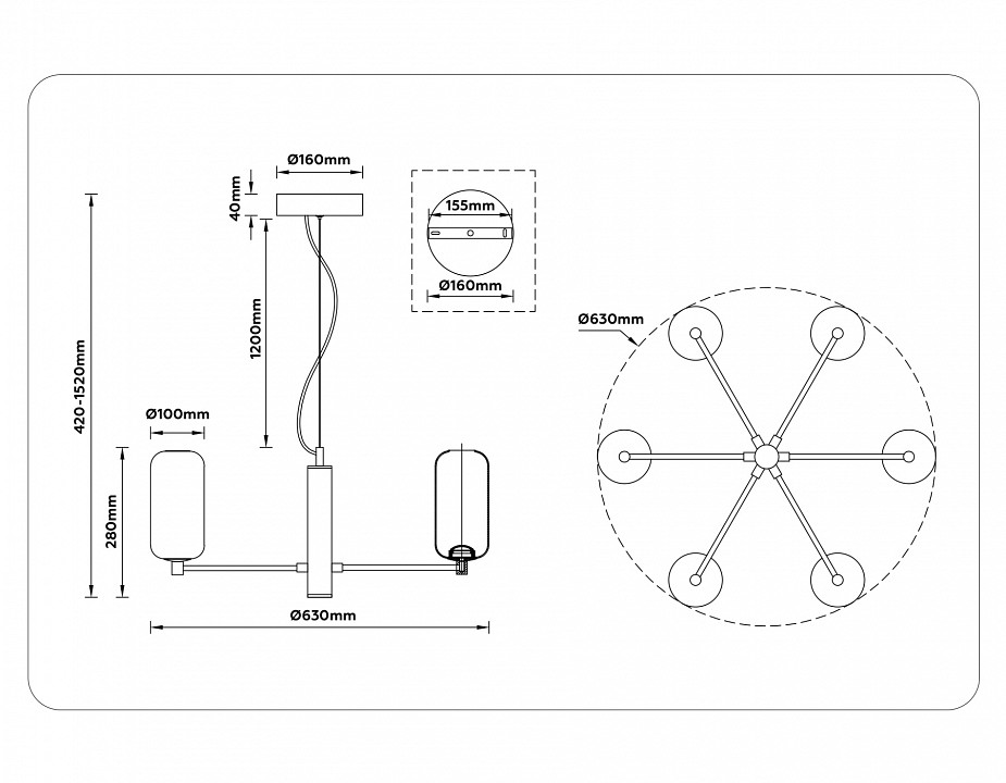 Подвесная люстра ambrella light lh lh11107